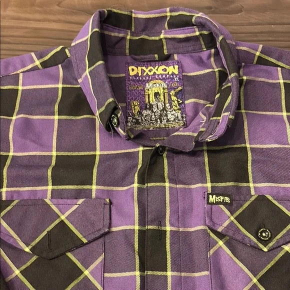 DIXXON Purple and Yellow Plaid Shirt - Picture 3 of 3